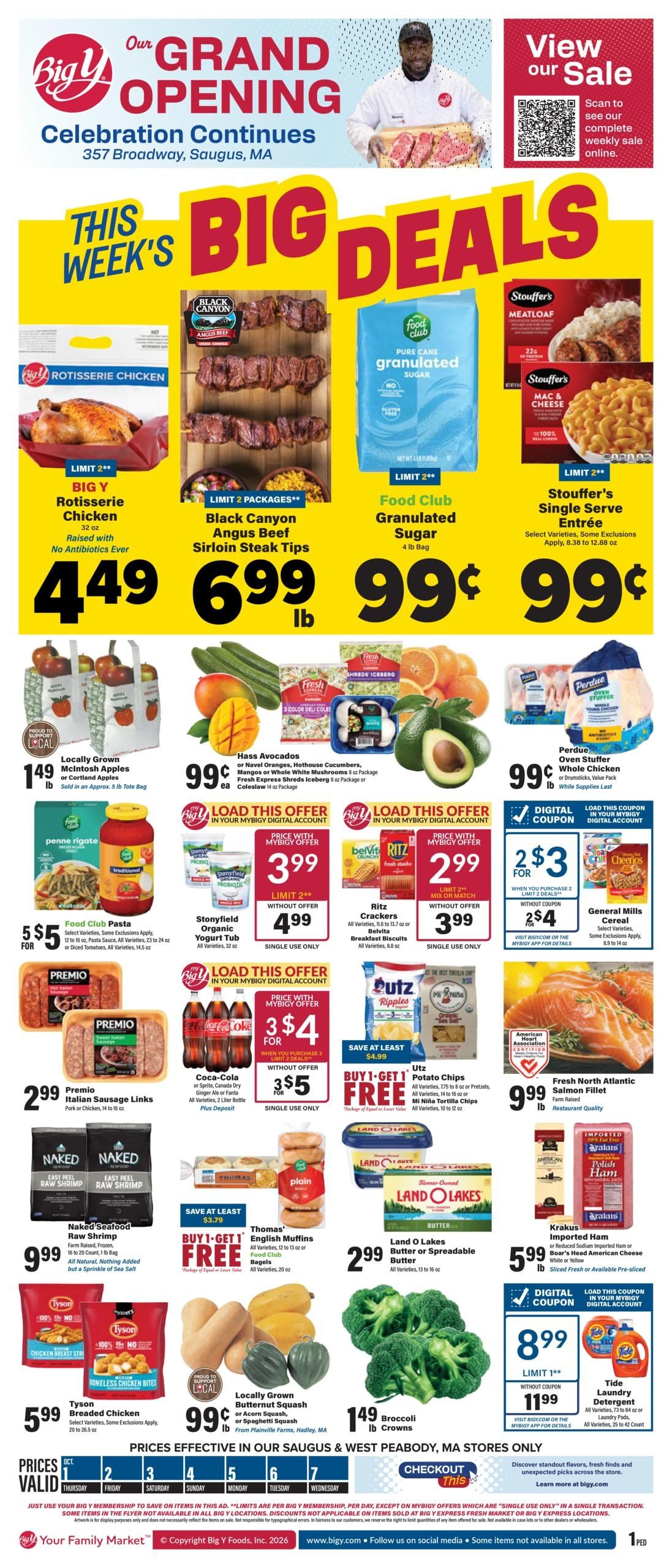 Big Y (Marblehead Area, MA) Weekly Ad October 1 - 7, 2026
