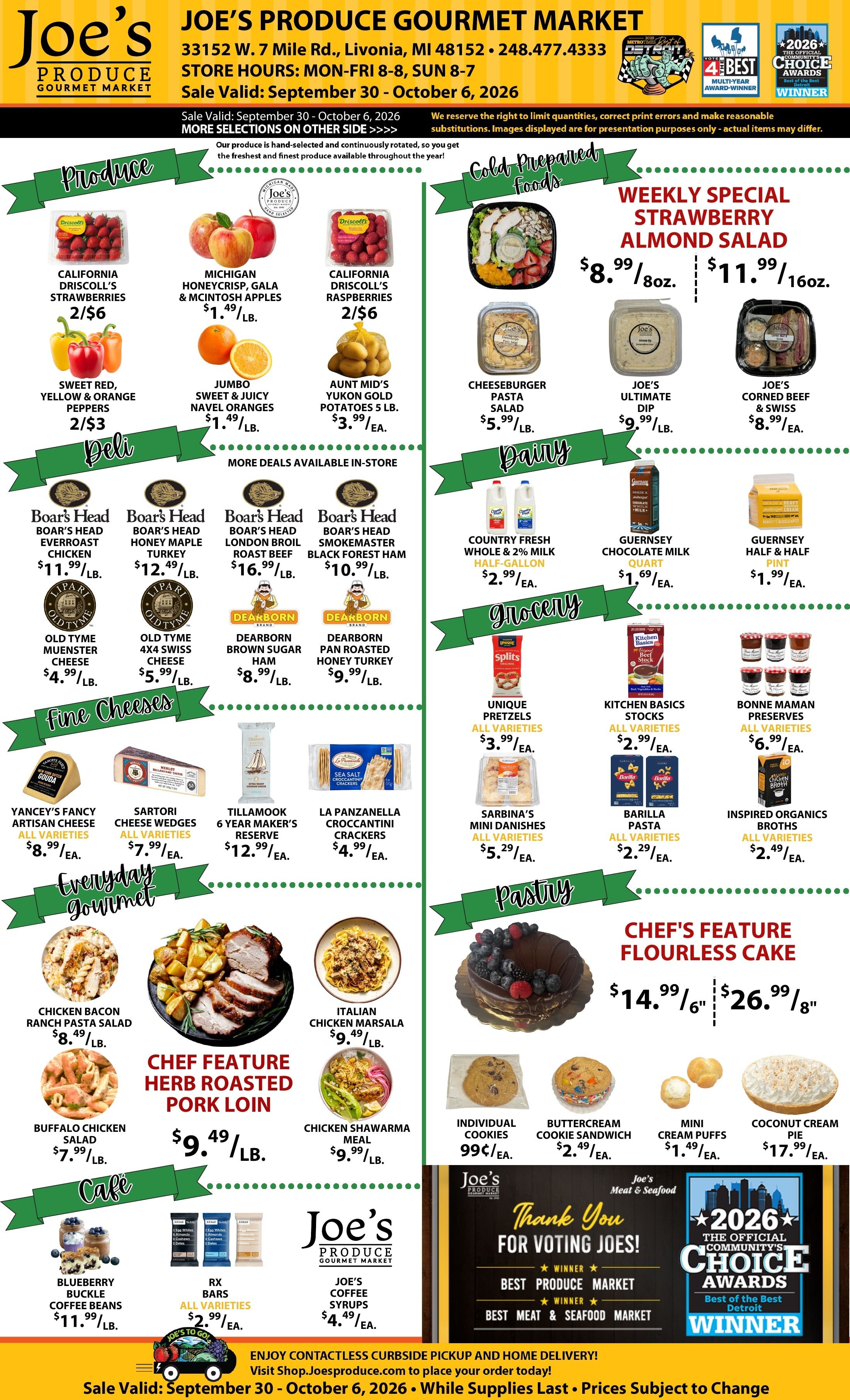 Joe's Produce Gourmet Market Weekly Ad September 30 - October 6, 2026