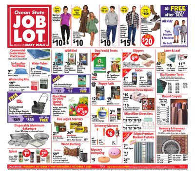 Ocean State Job Lot (Boston Area, MA) Weekly Ad October 1 - 7, 2026