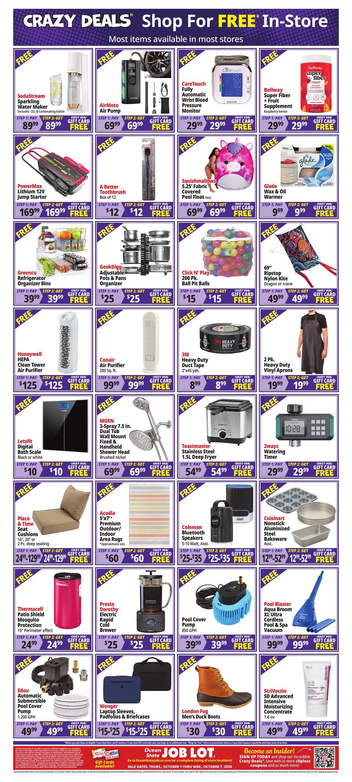 Ocean State Job Lot (Boston Area, MA) Weekly Ad October 1 - 7, 2026