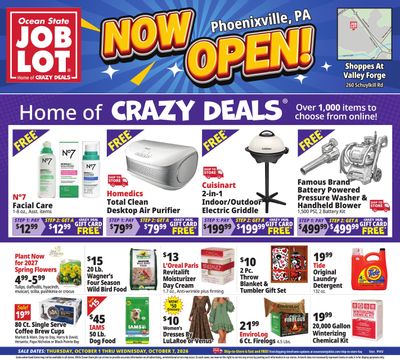 Ocean State Job Lot (Valley Forge Area, PA) Weekly Ad October 1 - 7, 2026