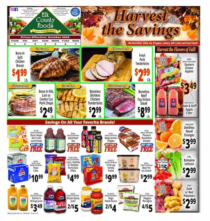 Elk County Foods Weekly Ad October 1 - 7, 2026