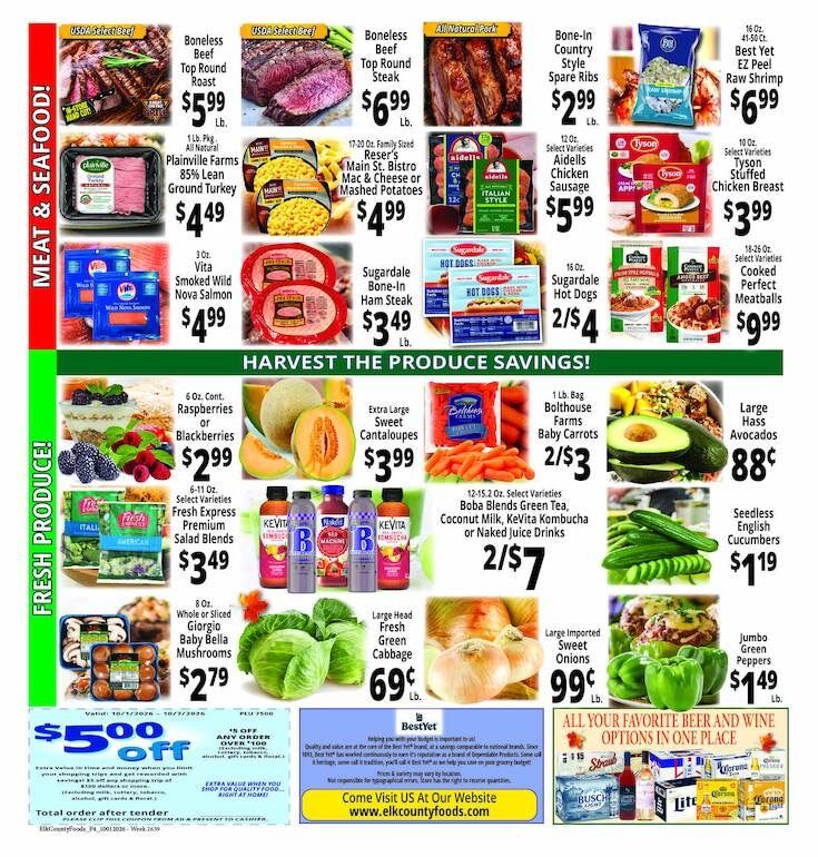 Elk County Foods Weekly Ad October 1 - 7, 2026
