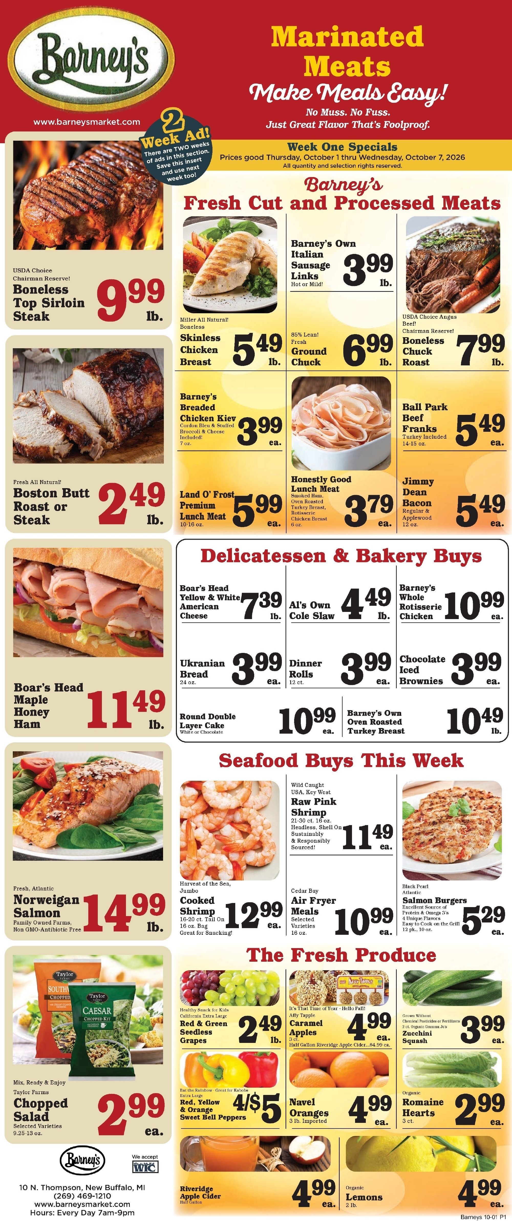 Barney's Market Weekly Ad October 1 - 7, 2026