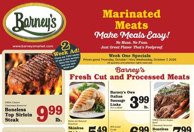 Barney's Market Weekly Ad October 1 - 7, 2026
