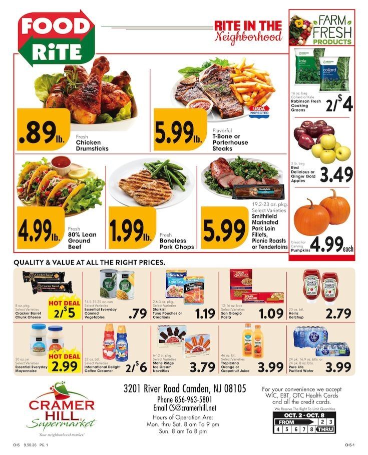 Cramer Hill Supermarket Weekly Ad October 2 - 8, 2026