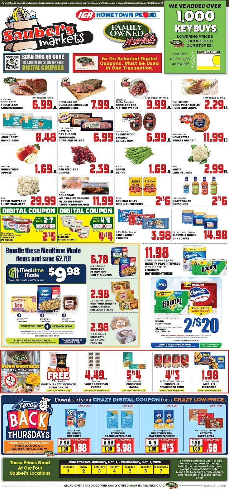 Saubel's Markets Weekly Ad October 1 - 7, 2026