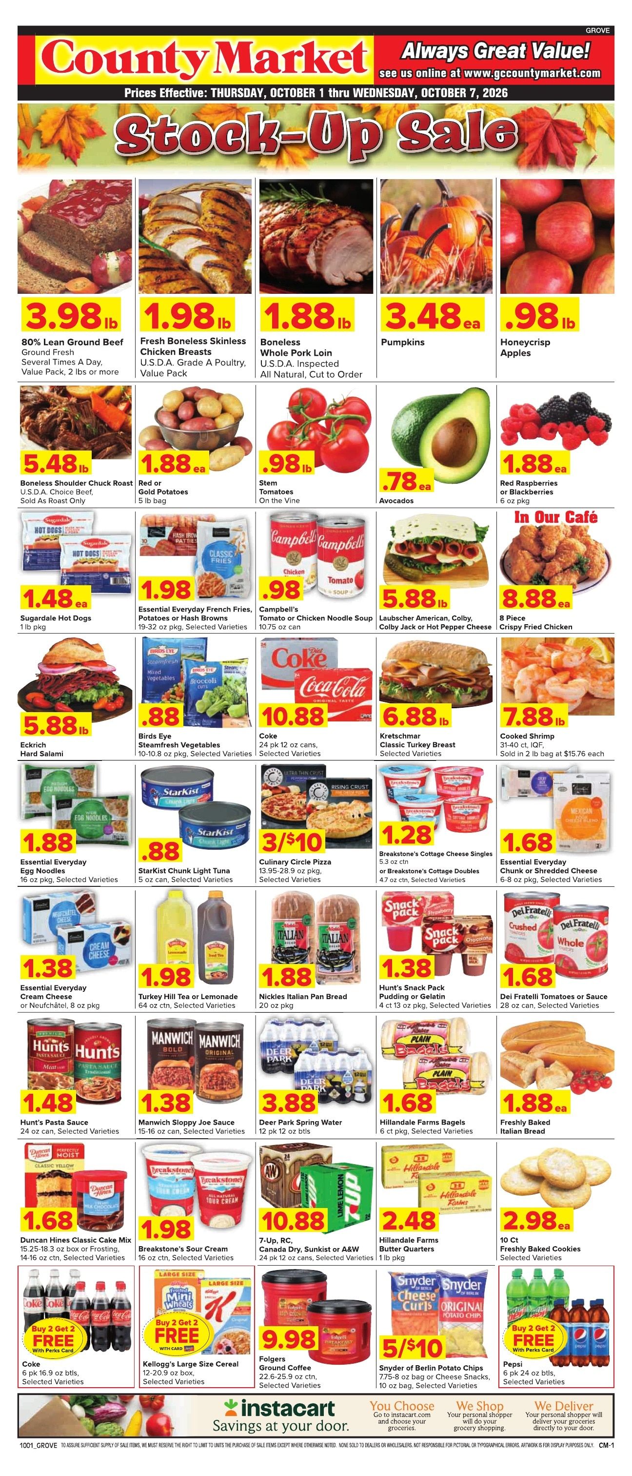 Grove City County Market Weekly Ad October 1 - 7, 2026
