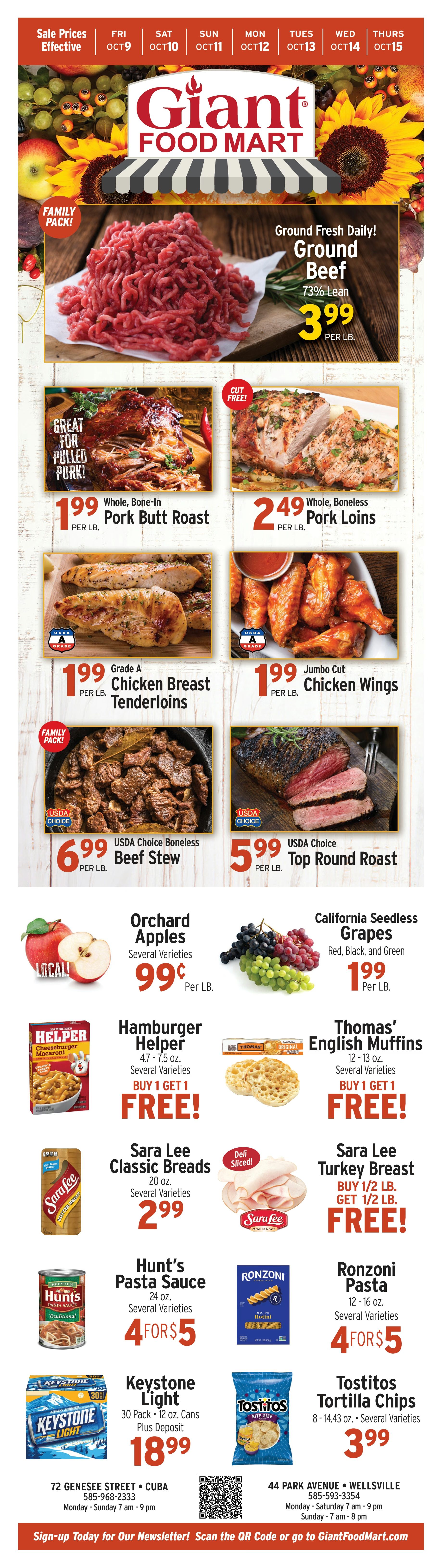 Giant Food Mart Weekly Ad October 9 - 15, 2026