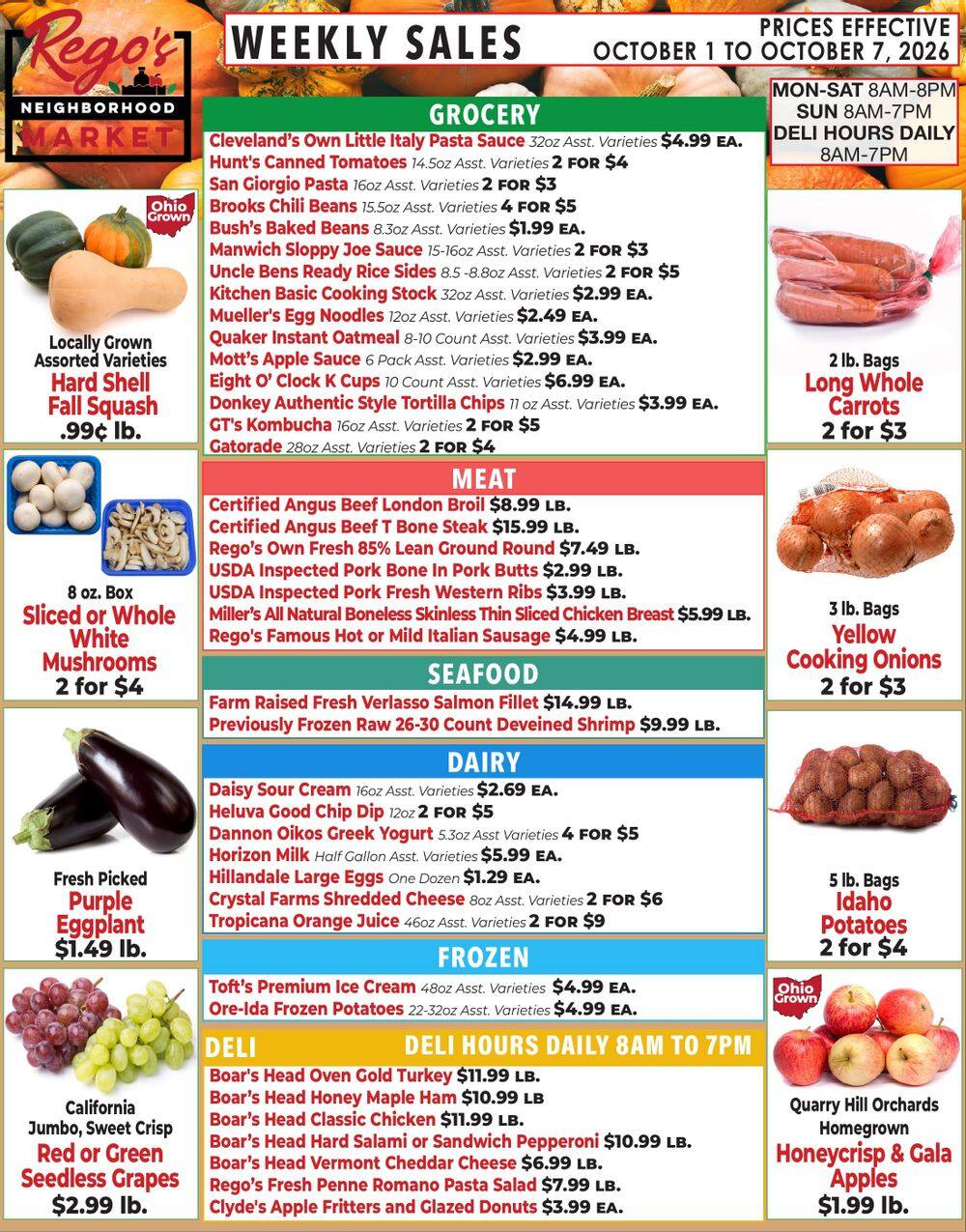Rego's Neighborhood Market Weekly Ad October 1 - 7, 2026