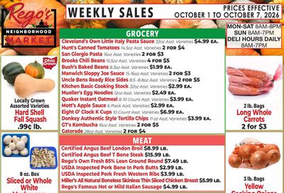 Rego's Neighborhood Market Weekly Ad October 1 - 7, 2026