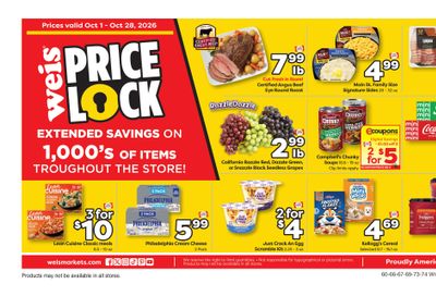 Weis Markets (Chesterfield Area, NJ) Weekly Ad October 1 - 7, 2026