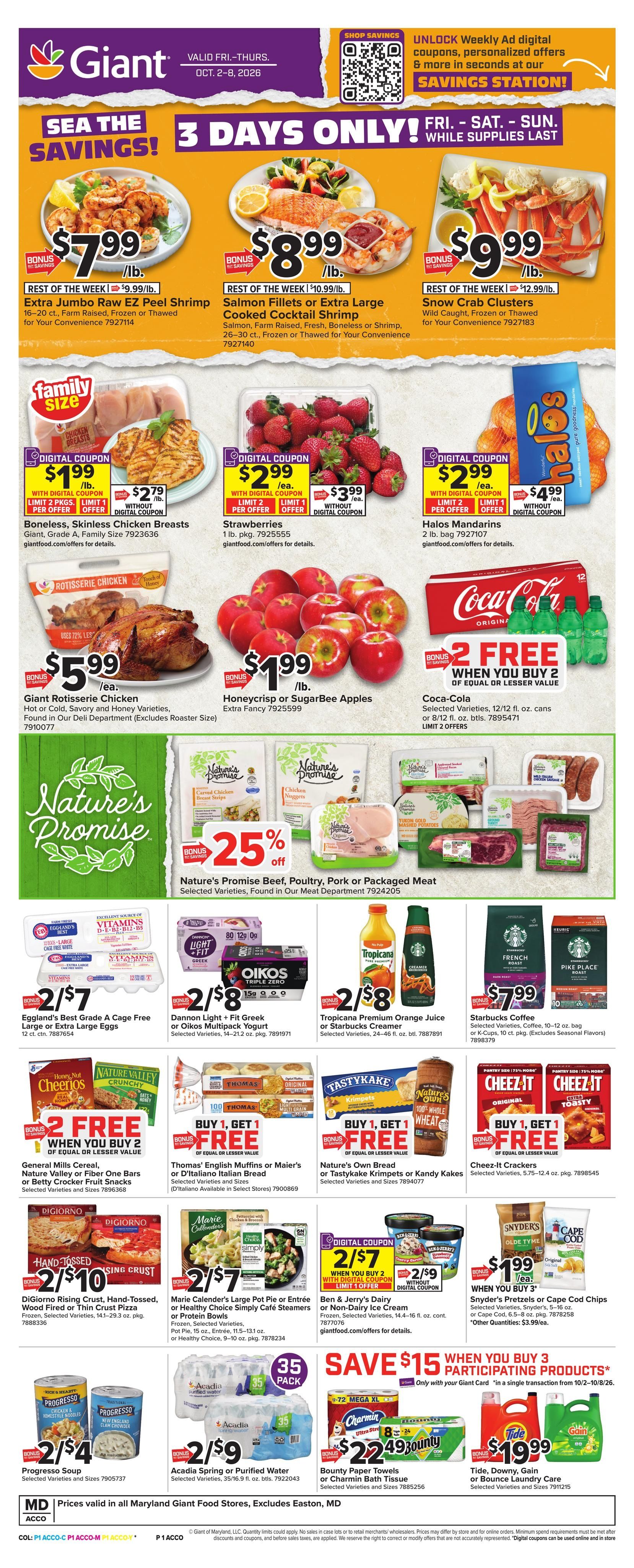 Giant Food (Accokeek Area, MD) Weekly Ad October 2 - 8, 2026