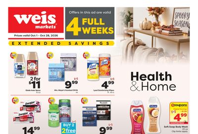 Weis Markets Monthly Home Weekly Ad October 1 - 28, 2026