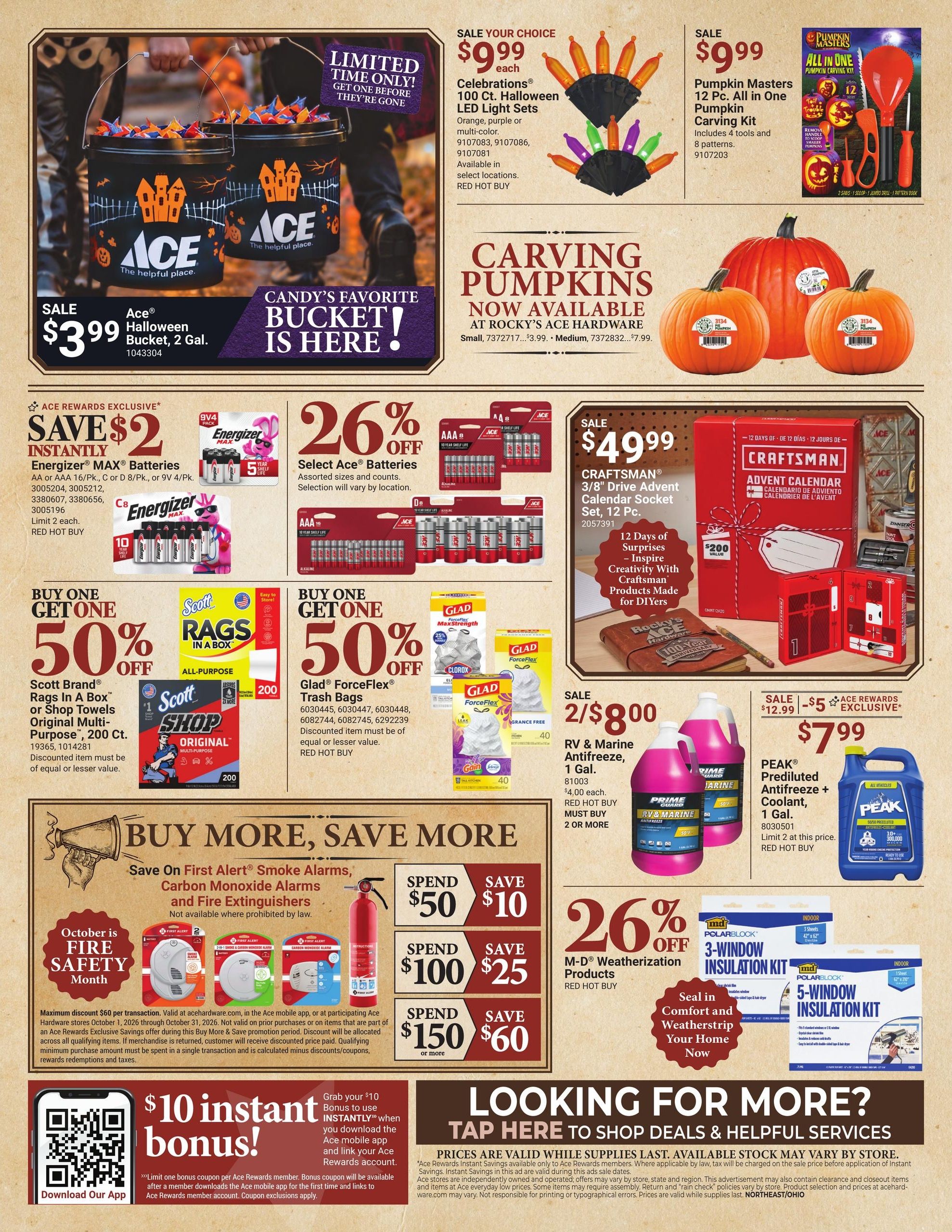 Ace Hardware (Ansonia Area, CT) Rocky's 100th Anniversary Event Weekly Ad October 1 - 31, 2026