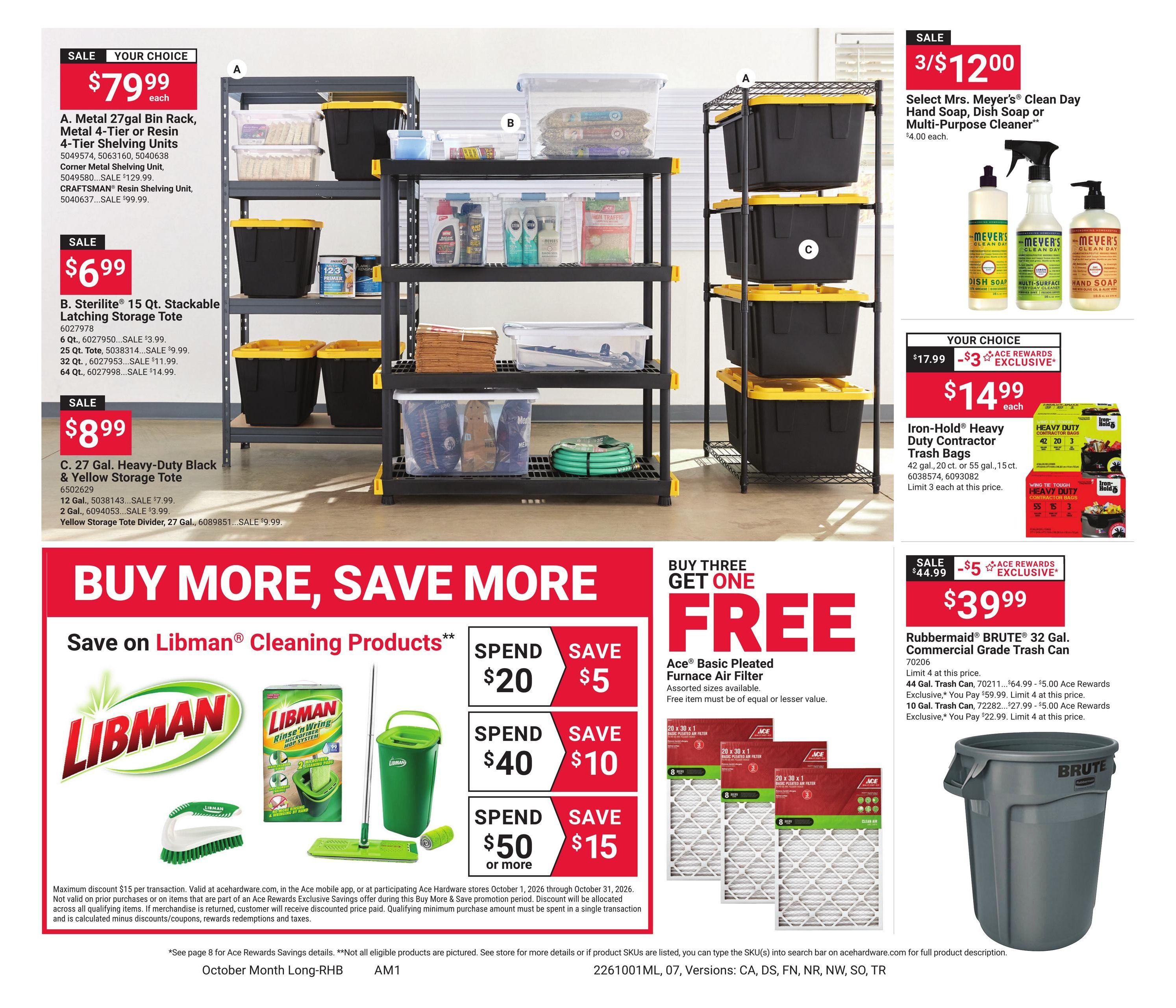 Ace Hardware (Andalusia Area, AL) October Month Long Red Hot Buys Weekly Ad October 1 - 31, 2026