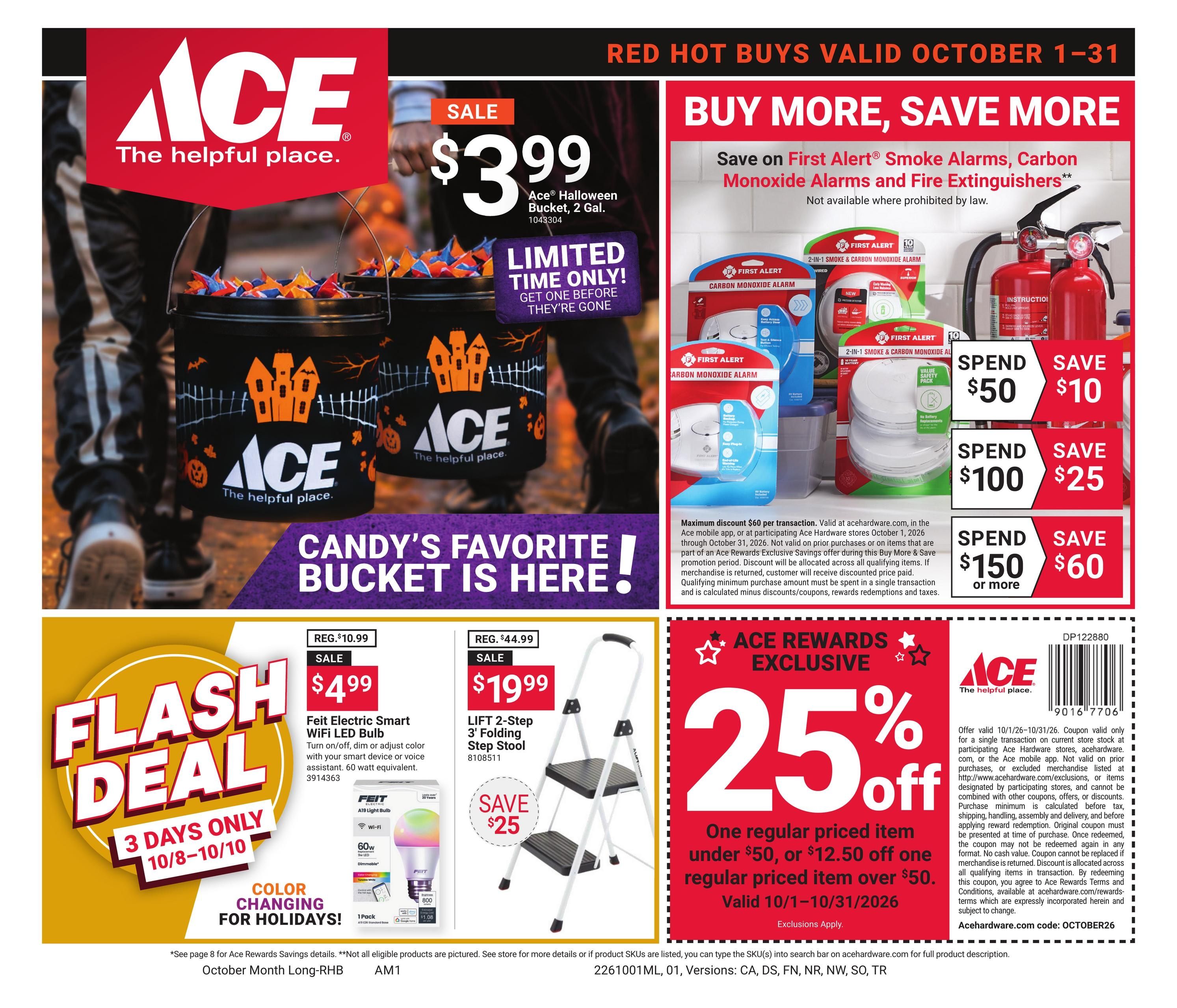 Ace Hardware (Acton Area, CA) October Month Long Red Hot Buys Weekly Ad October 1 - 31, 2026