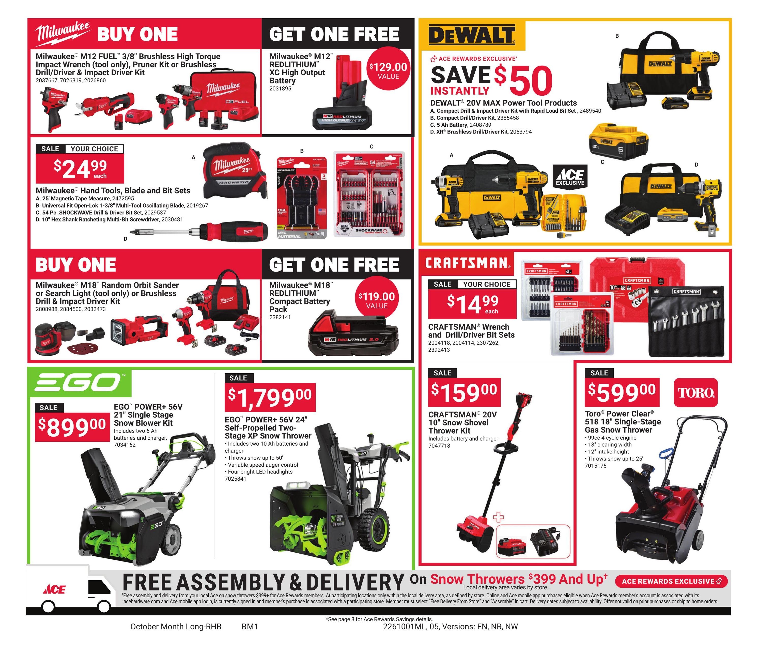 Ace Hardware (Cooper Landing Area, AK) October Month Long Red Hot Buys Weekly Ad October 1 - 31, 2026