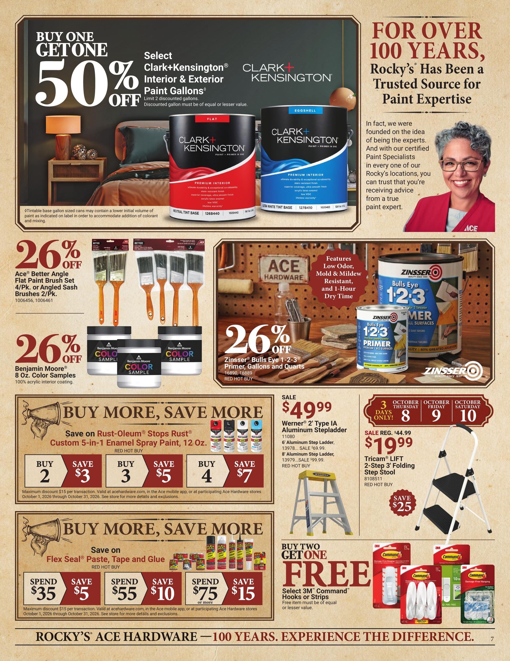 Ace Hardware (Boca Raton Area, FL) Rocky's 100th Anniversary Event Weekly Ad October 1 - 31, 2026