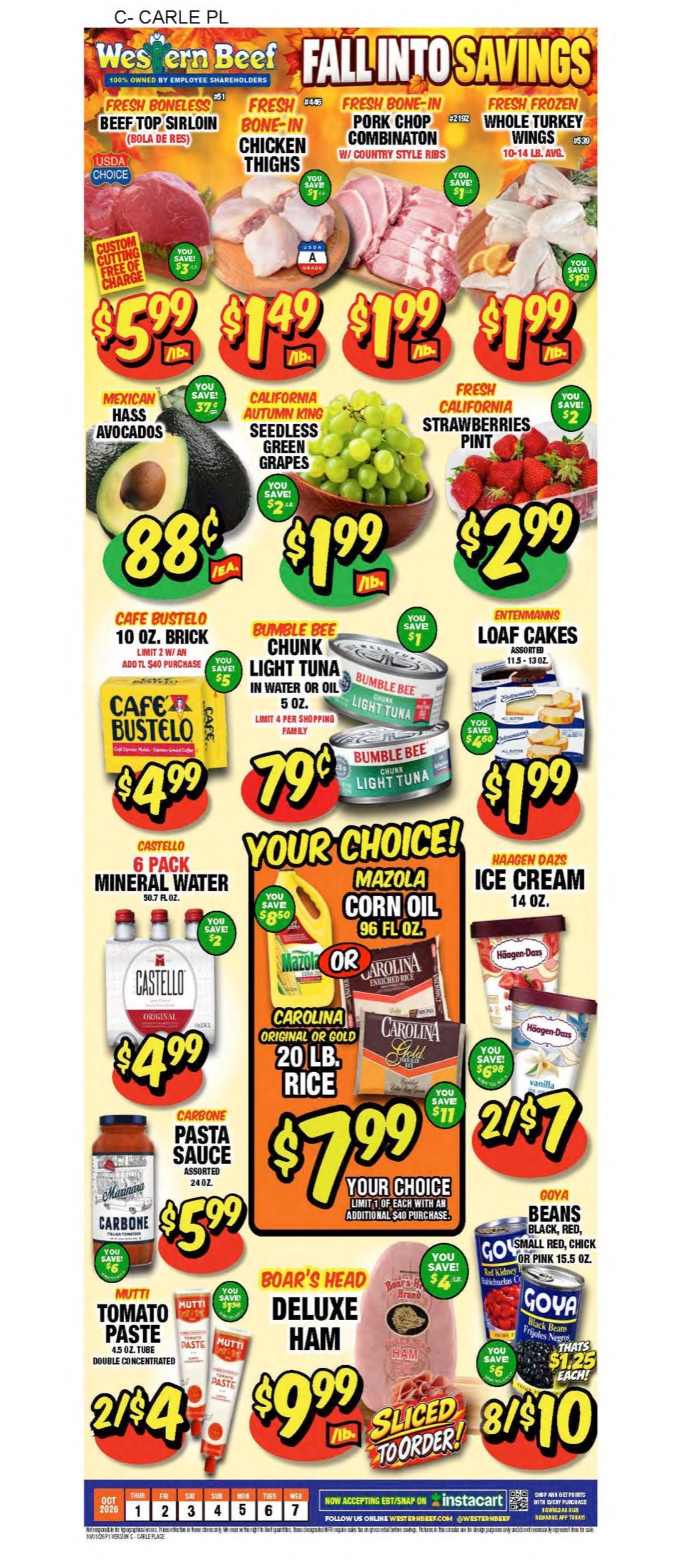 Western Beef (Road Carle Place, NY) Weekly Ad October 1 - 7, 2026