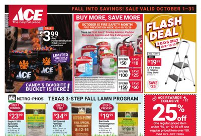 Ace Hardware (Iowa Area, LA) Fall Into Savings Weekly Ad October 1 - 31, 2026