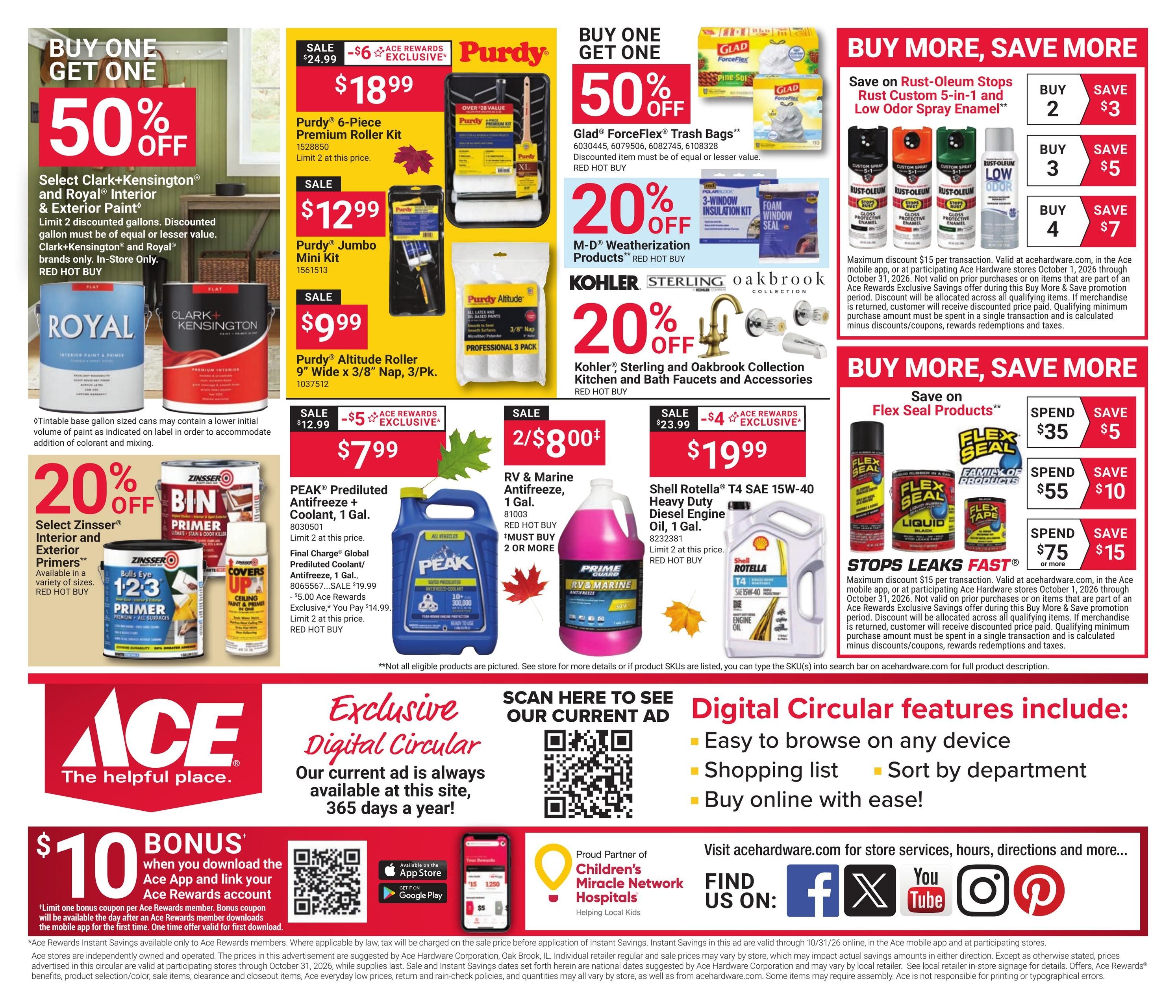 Ace Hardware October Month Long Weekly Ad October 1 - 31, 2026
