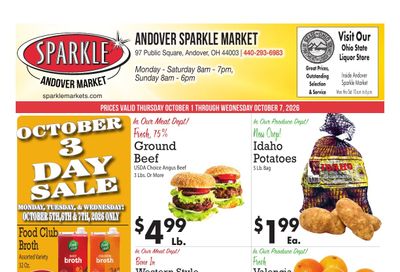 Sparkle Markets (Andover, OH) Weekly Ad October 1 - 7, 2026