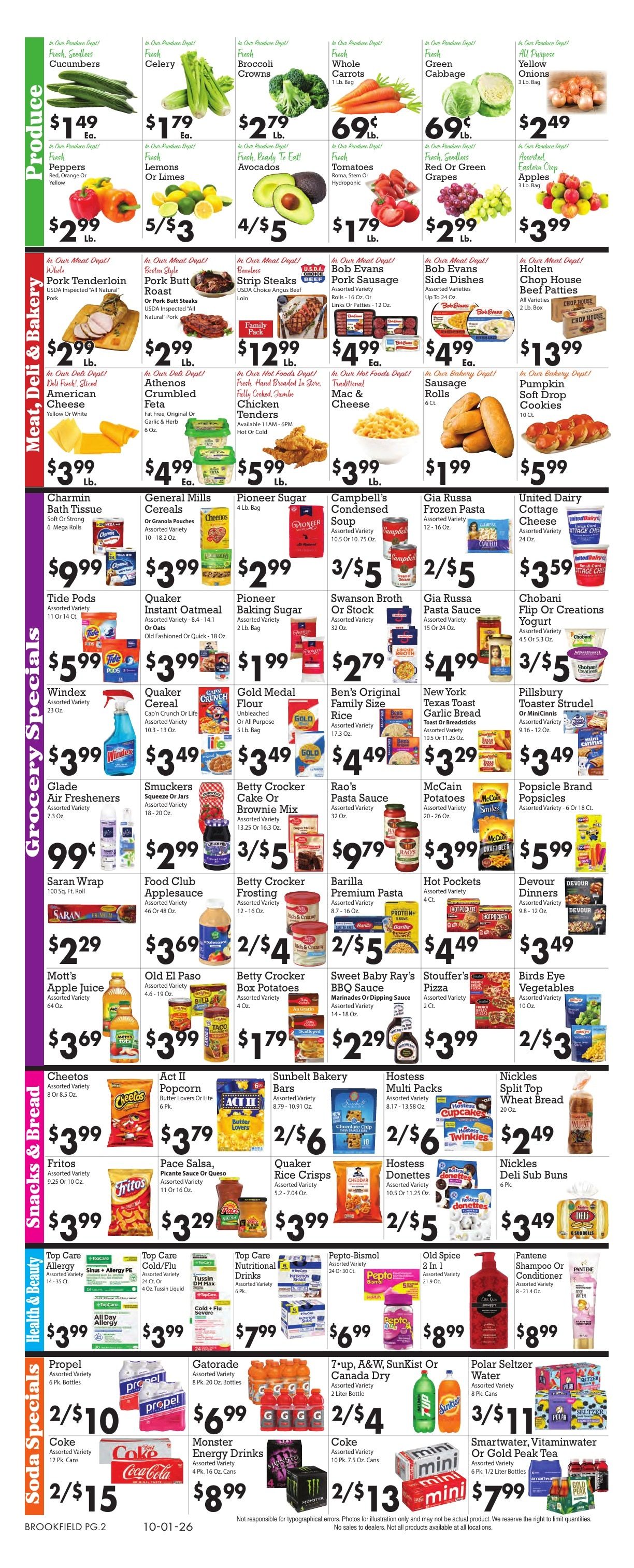 Sparkle Markets (Brookfield, OH) Weekly Ad October 1 - 7, 2026