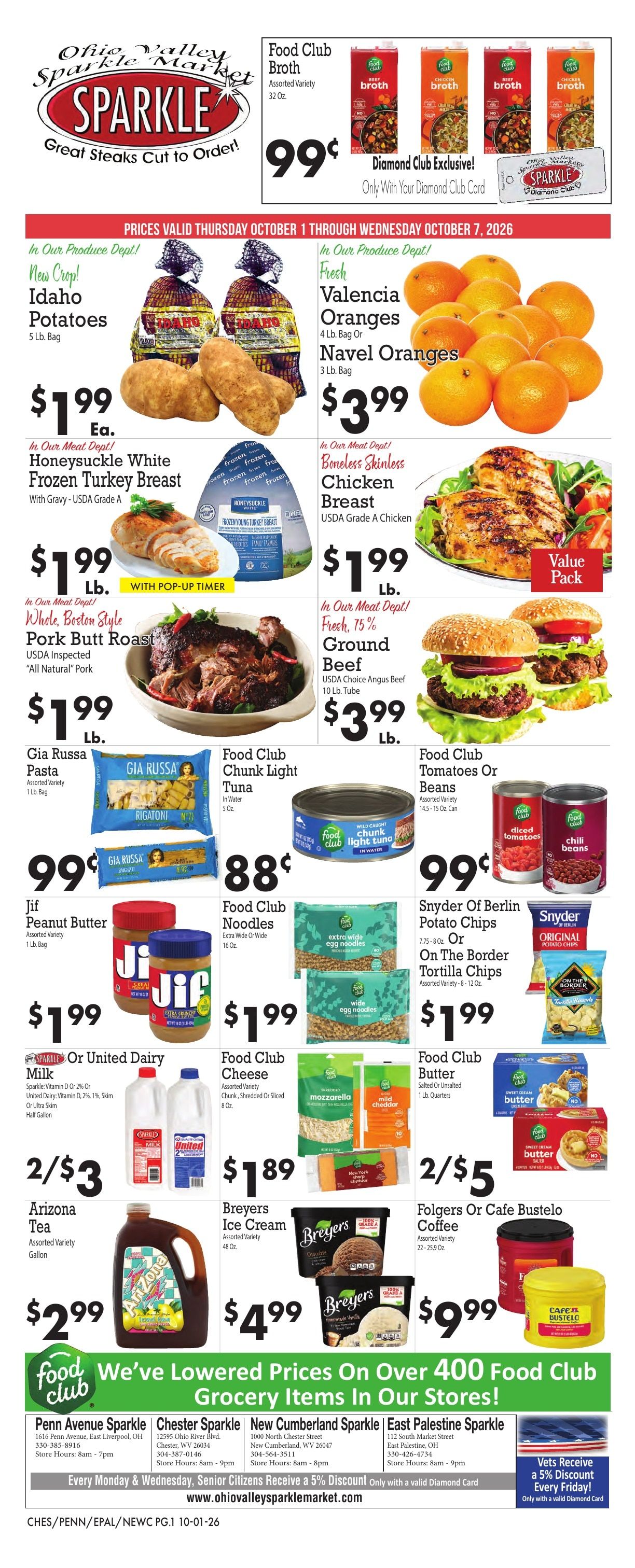 Sparkle Markets (Ohio, West Virginia) Weekly Ad October 1 - 7, 2026