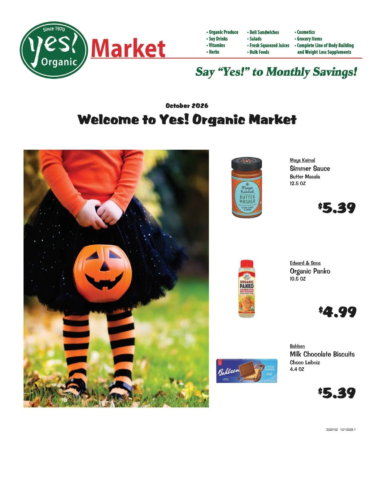 Yes! Organic Market Monthly Sales Weekly Ad October 1 - 31, 2026