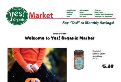 Yes! Organic Market Monthly Sales Weekly Ad October 1 - 31, 2026