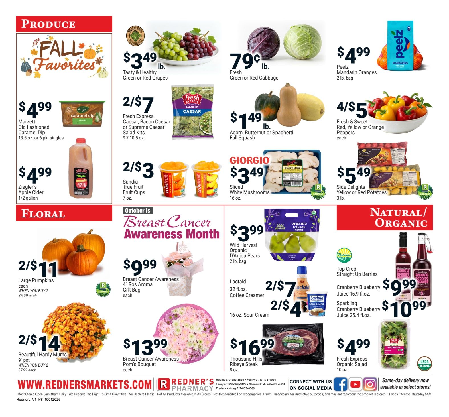 Redner's Markets (Camden and other locations, DE) Weekly Ad October 1 - 7, 2026