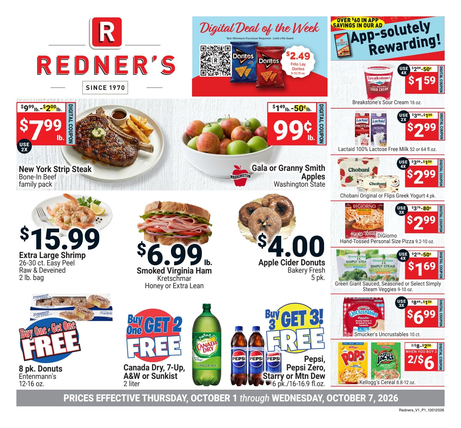 Redner's Markets (Nesquehoning, PA) Weekly Ad October 1 - 7, 2026