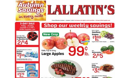 Lallatin Food Town Weekly Ad October 1 - 7, 2026
