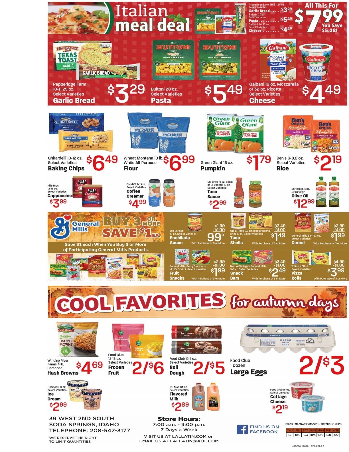Lallatin Food Town Weekly Ad October 1 - 7, 2026