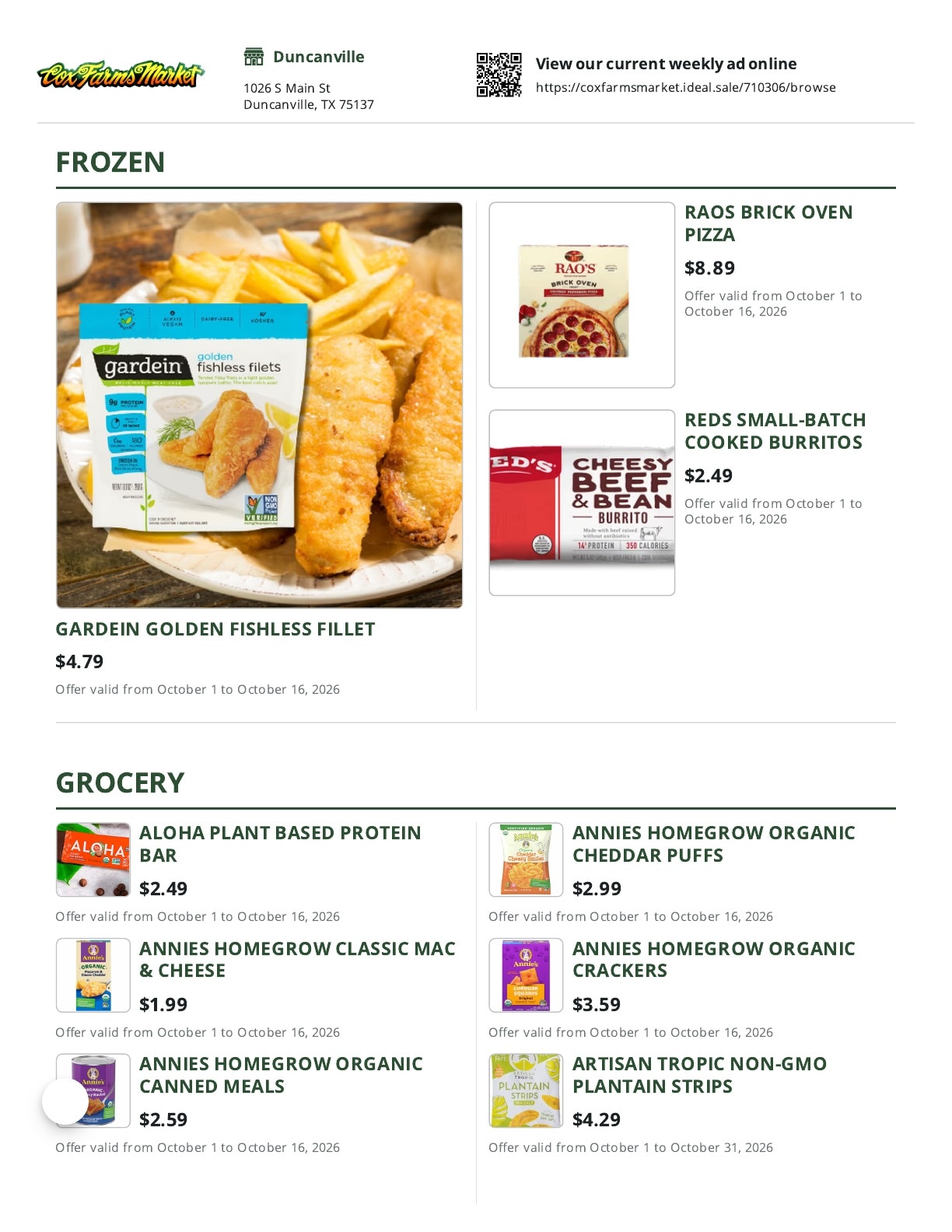 Cox Farms Market Weekly Ad October 1 - 15, 2026