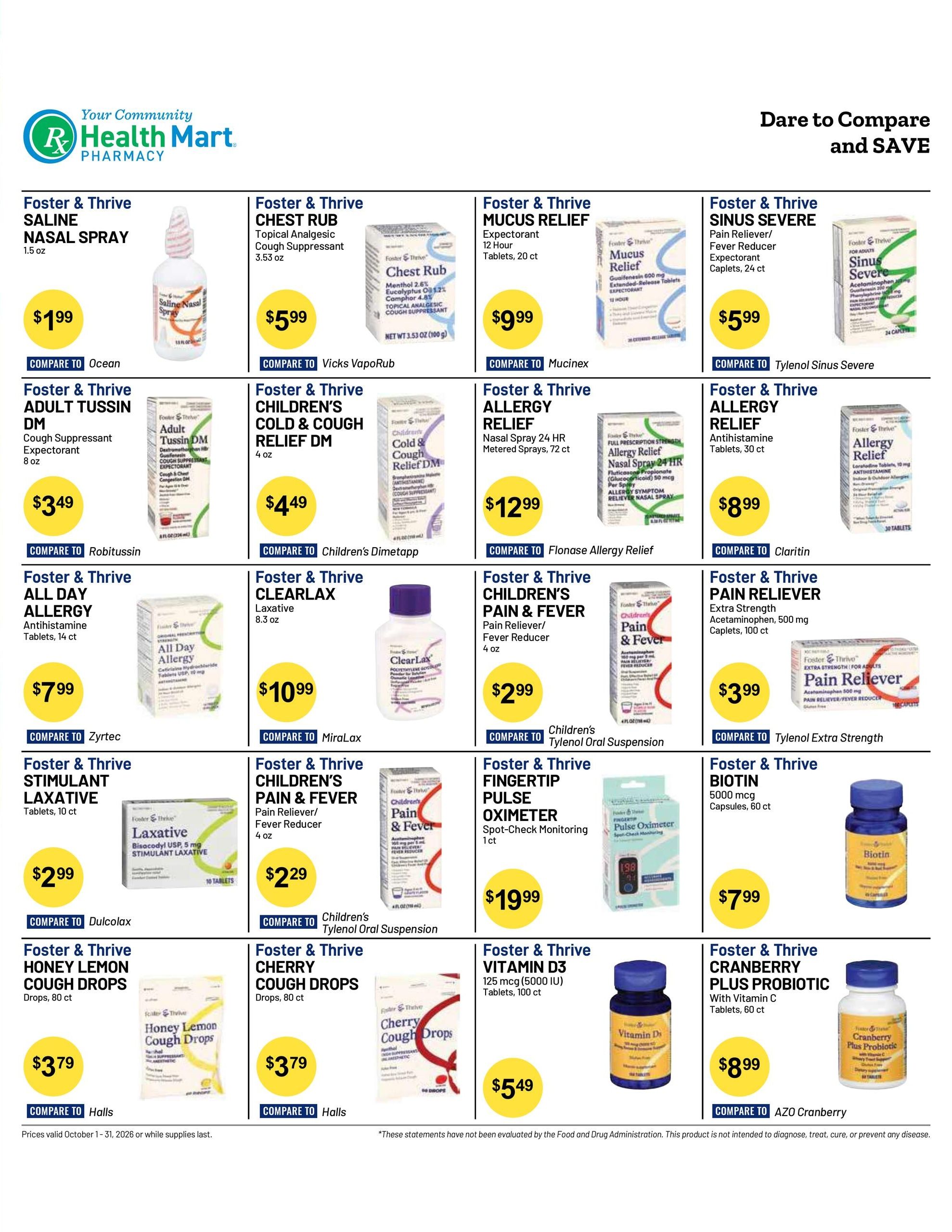 Health Mart Pharmacy Weekly Ad October 1 - 31, 2026