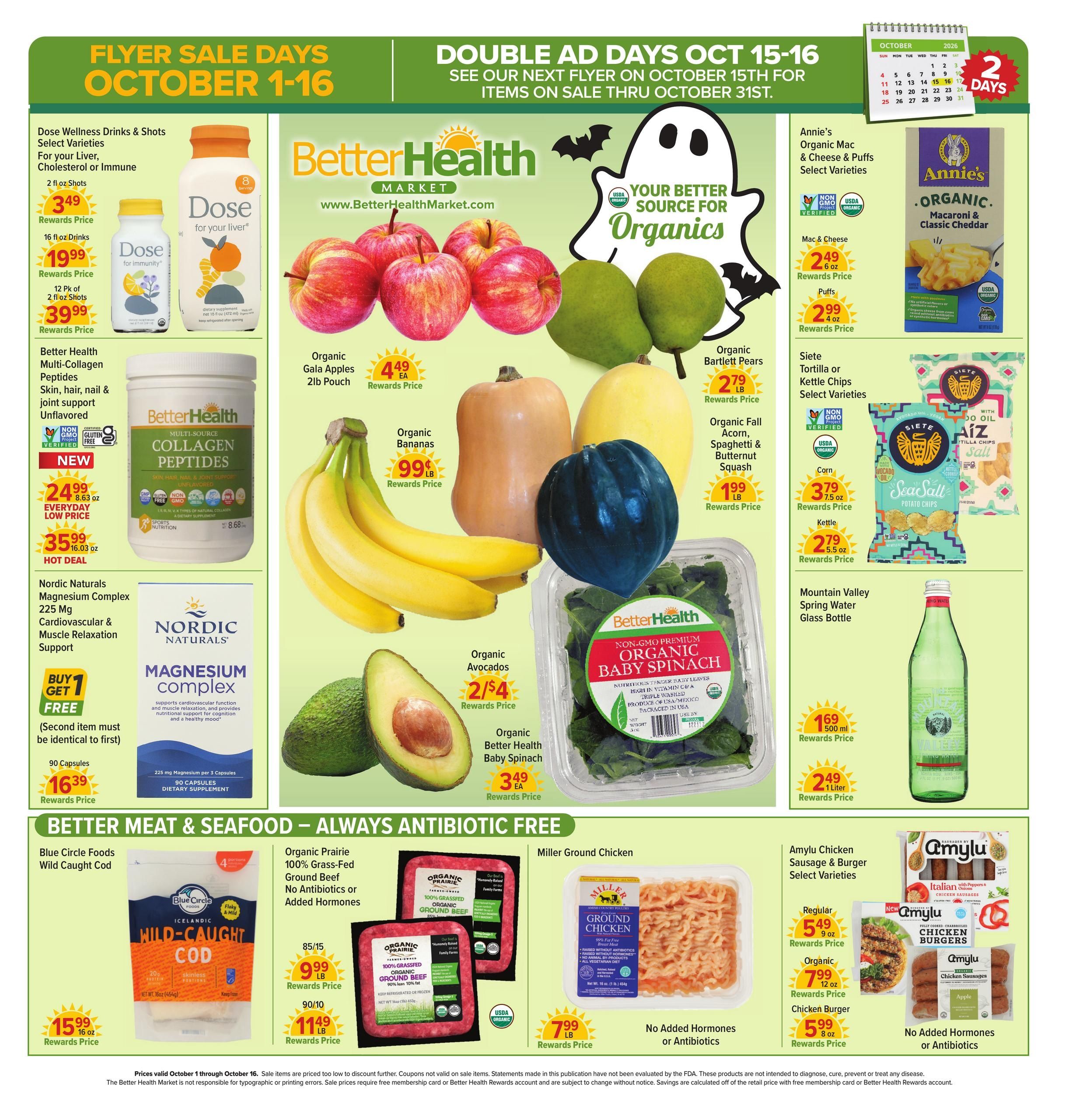 Better Health Market Weekly Ad October 1 - 16, 2026