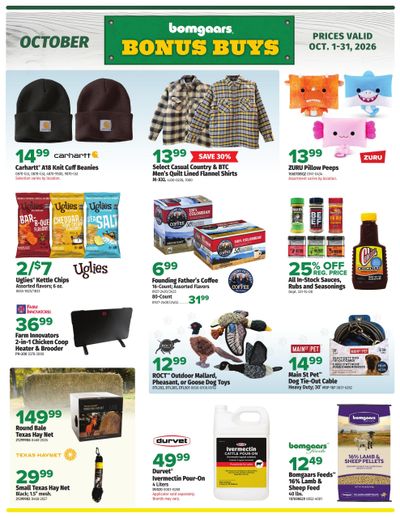 Bomgaars Bonus Buy Weekly Ad October 1 - 31, 2026