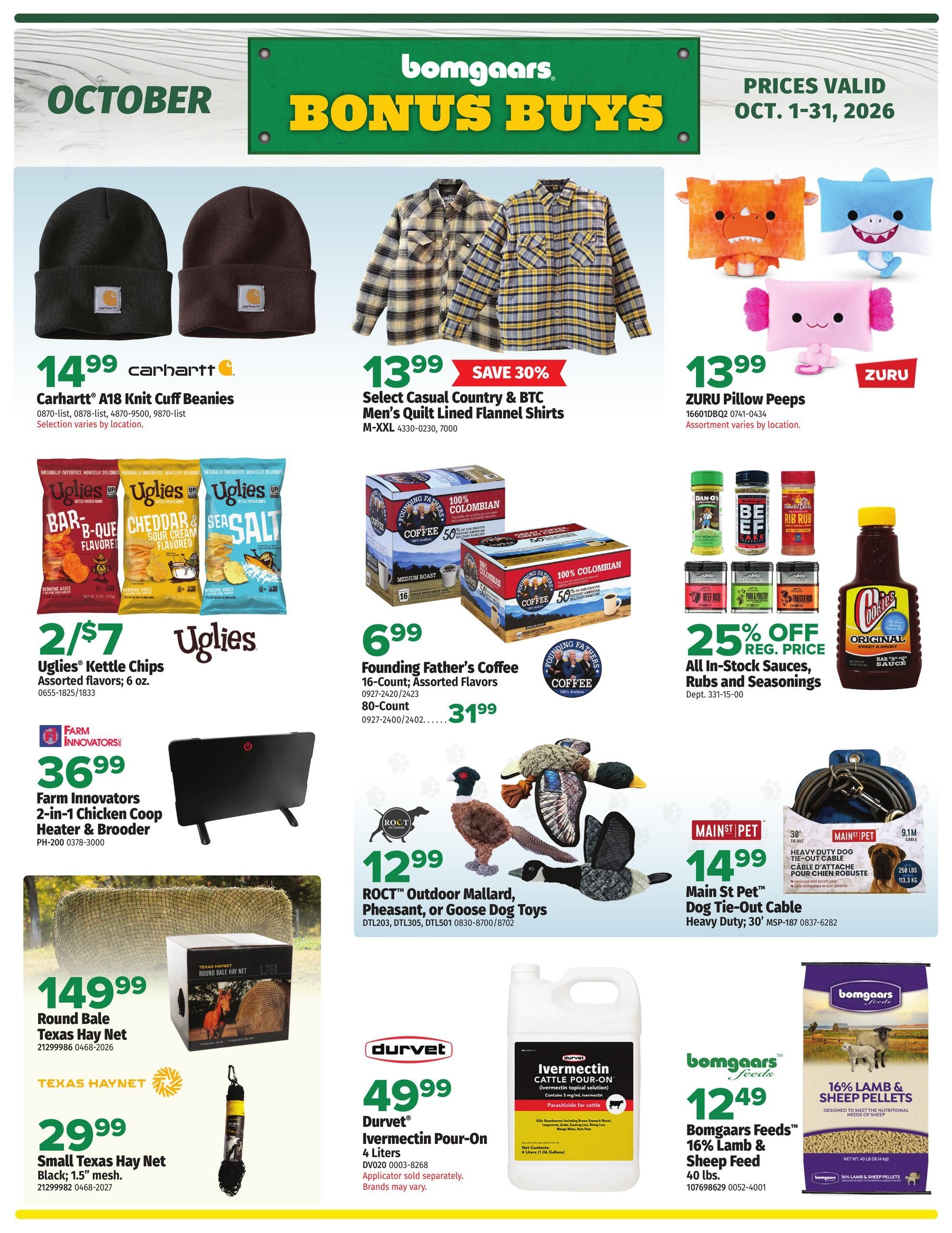 Bomgaars Bonus Buy Weekly Ad October 1 - 31, 2026