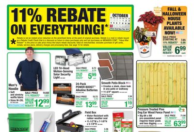 Menards (Gowen Area, MI) 11% Rebate Sale Weekly Ad October 1 - 11, 2026