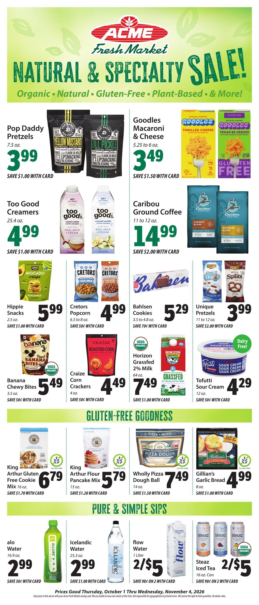 Acme Fresh Market Secondary Promotions Weekly Ad October 1 - November 4, 2026