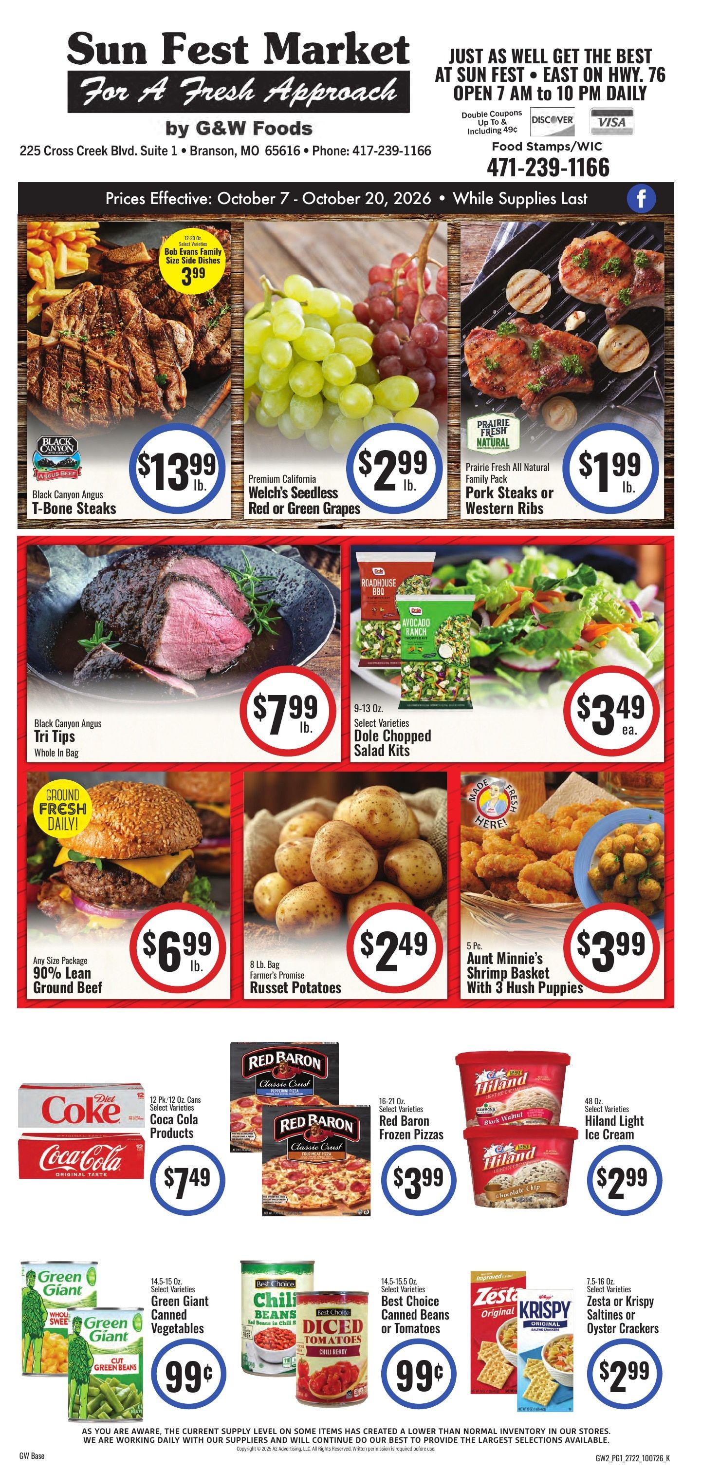 Sun Fest Market (Branson, MO) Weekly Ad October 7 - 20, 2026