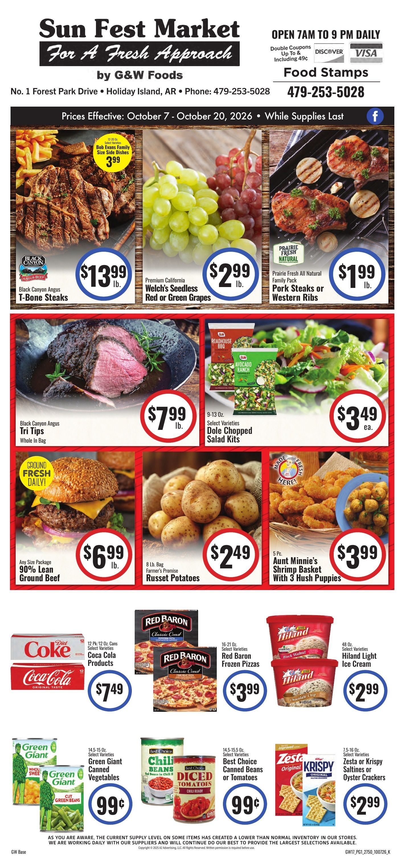 Sun Fest Market (Holiday Island, AR) Weekly Ad October 7 - 20, 2026