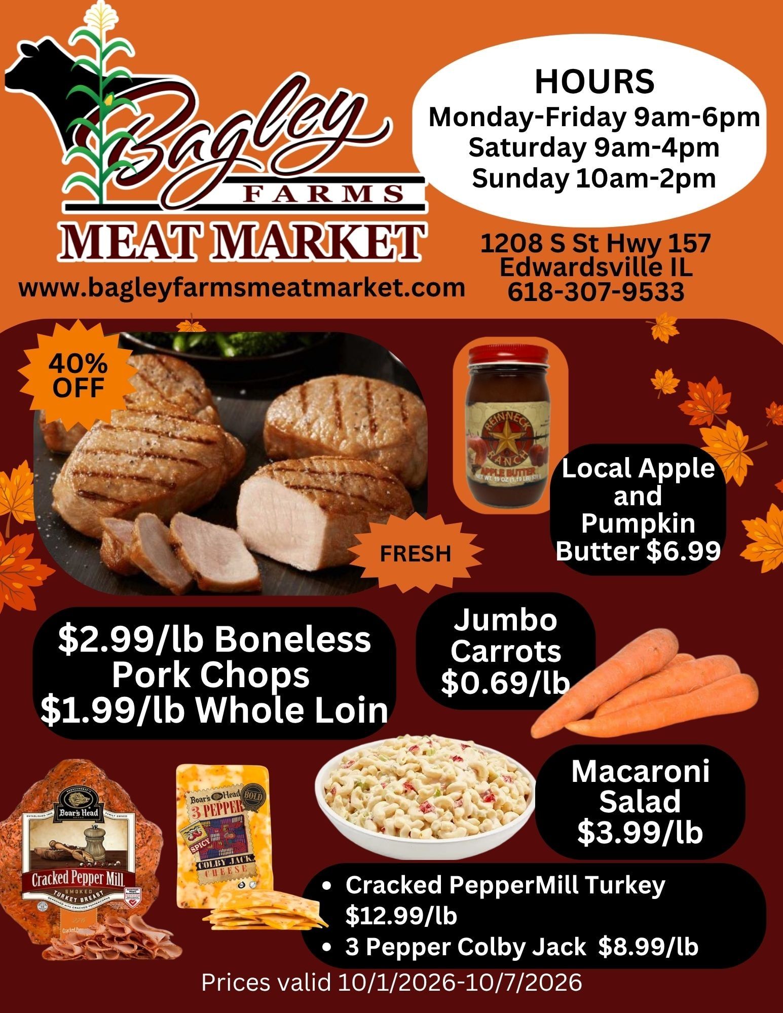Bagley Farms Meat Market Weekly Ad October 1 - 7, 2026