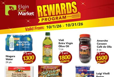 Elgin Fresh Market Monthly Rewards Weekly Ad October 1 - 31, 2026