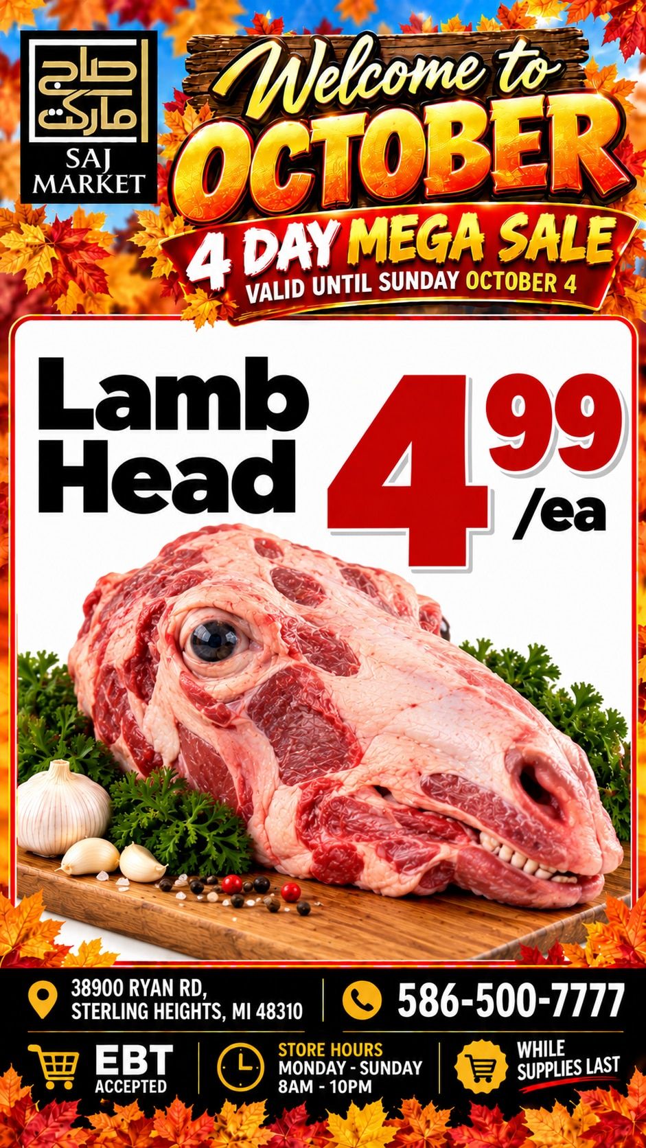 Saj Market Weekly Ad October 1 - 7, 2026