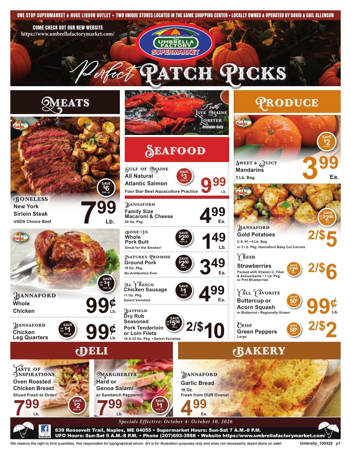 Umbrella Factory Supermarket Weekly Ad October 4 - 10, 2026
