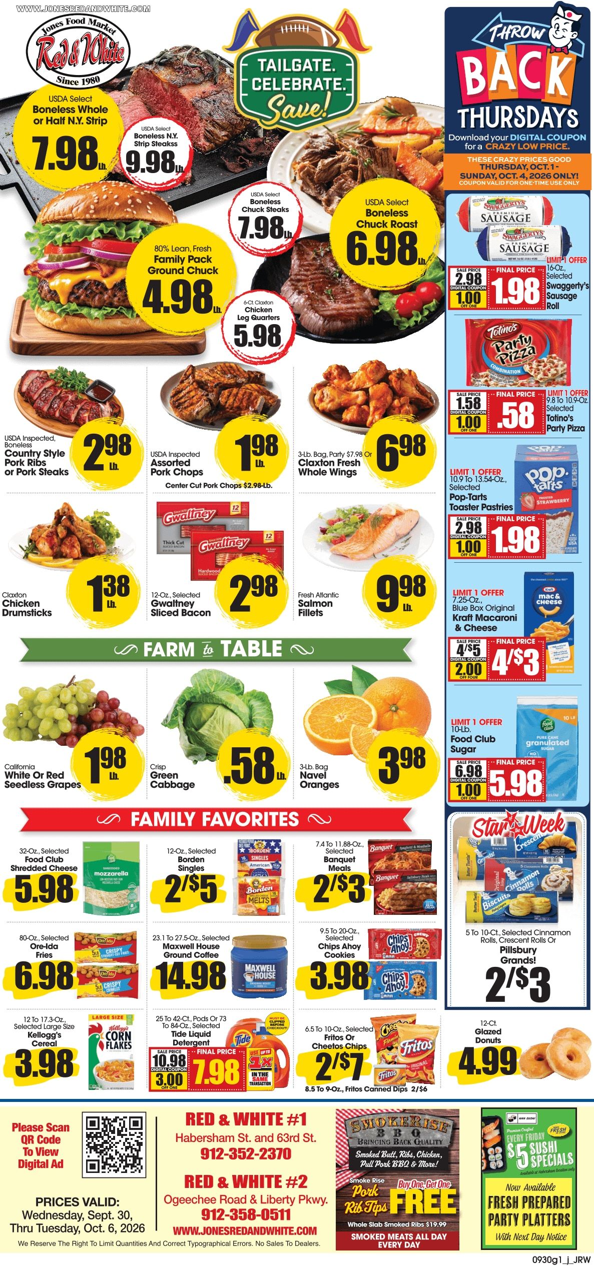 Jones Red & White Weekly Ad September 30 - October 6, 2026