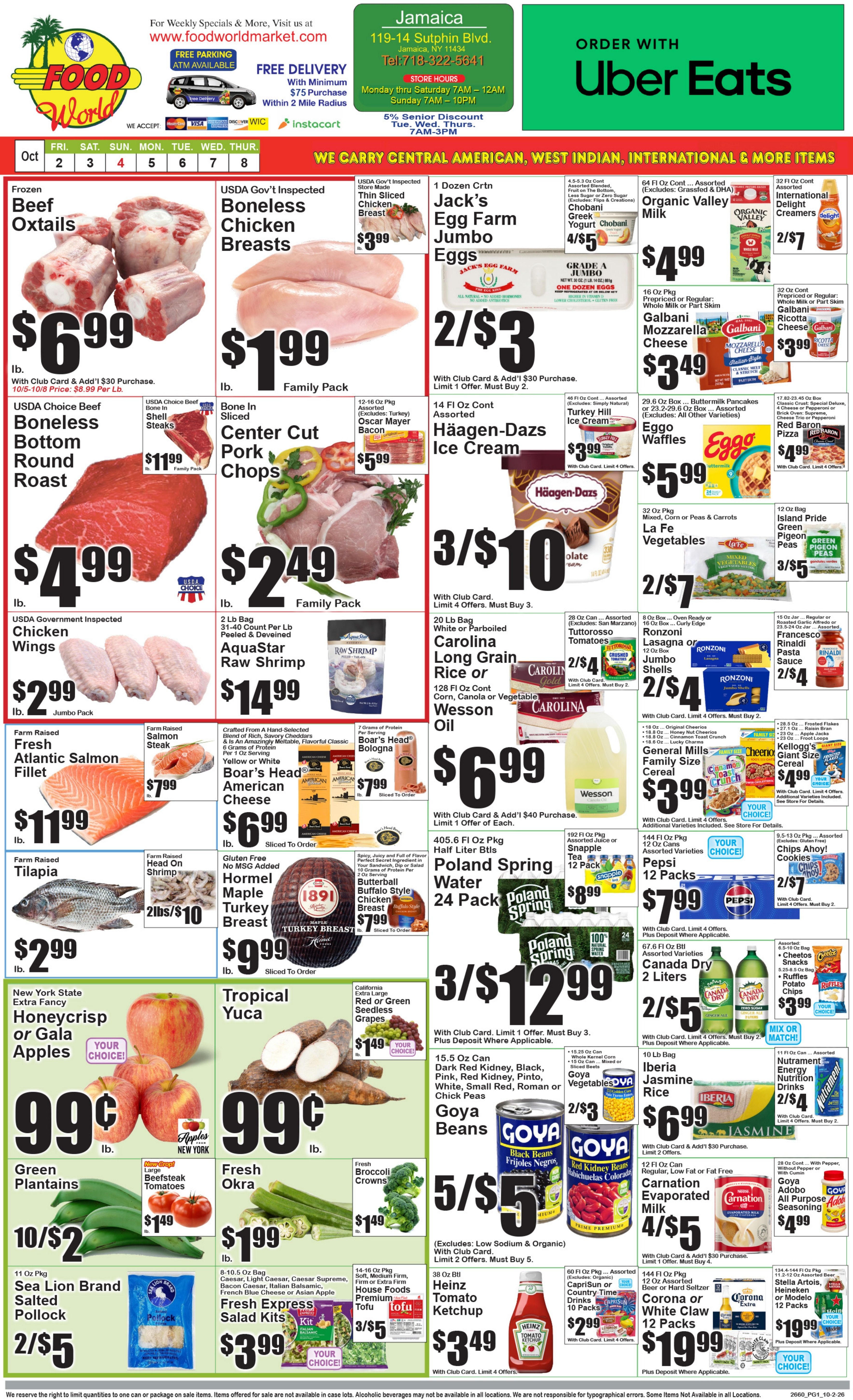Food World Supermarket Weekly Ad October 2 - 8, 2026